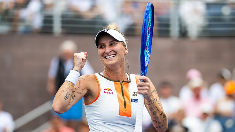 Marketa Vondrousova celebrates her win at the US Open 2025. - null