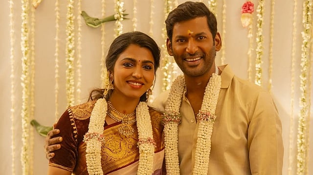 Actors Vishal And Sai Dhanshika Are Engaged; Check Out Pics From The Ceremony