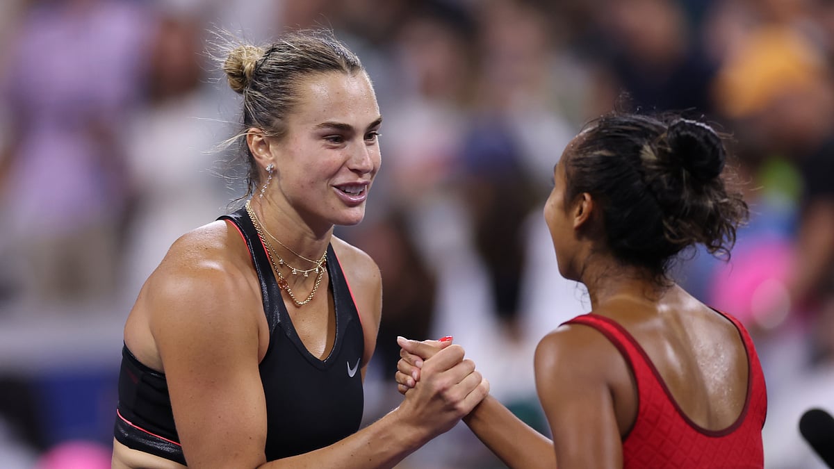 Aryna Sabalenka and Leylah Fernandez at the US Open