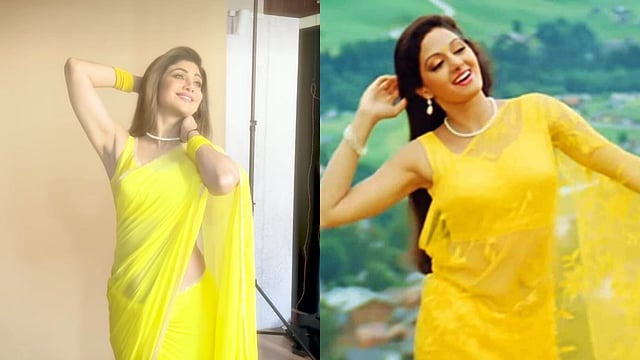 Shilpa Shetty Pays Tribute To Sridevi By Recreating The Iconic Chandni Look In A Yellow Saree