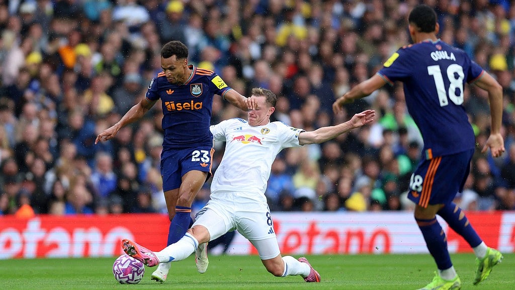Photo: AP : Leeds United Vs Newcastle Highlights, Premier League Matchday 3: Action from the first half at Elland Road.