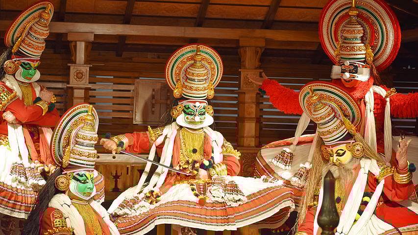 Classical dance performances at Onam celebrations.