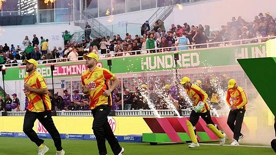 Trent Rockets team at the Hundred Eliminator against Northern Superchargers