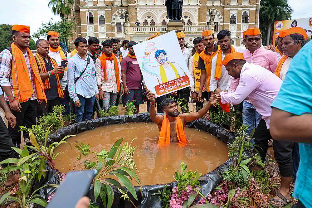 | Photo: PTI : Maratha reservation protest