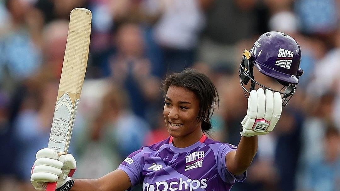 Instagram/northernsuperchargers : Davina Perrin scored a record-breaking 42-ball ton, the fastest in women’s Hundred history and only one ball behind Harry Brook’s overall record across both Men's & Women's.