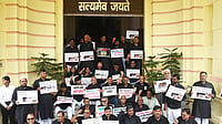 Photo by Santosh Kumar/Hindustan Times via Getty Images : RJD, Congress and CPI-ML legislators demonstrate against SIR during Monsoon Session at Bihar Assembly on July 24, 2025, in Patna. 