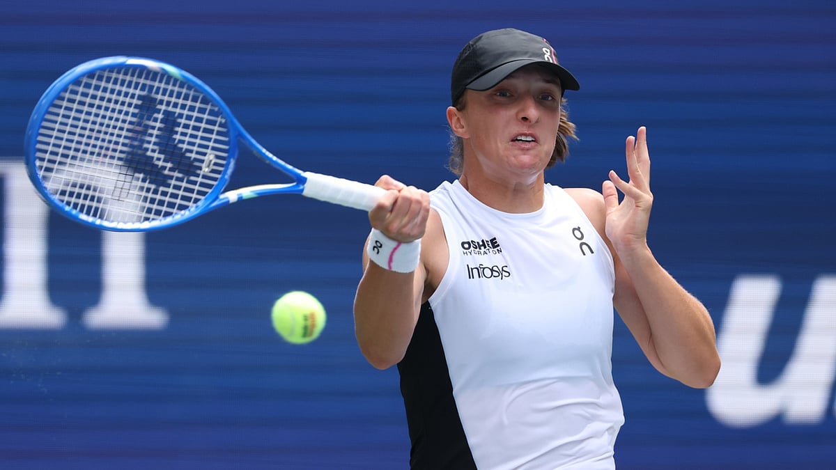 Iga Swiatek in action in New York