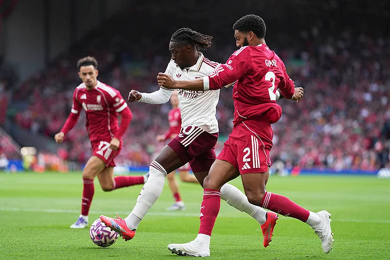 Britain Soccer Premier League 2025-26 FC Liverpool and FC Arsenal_ Joe Gomez