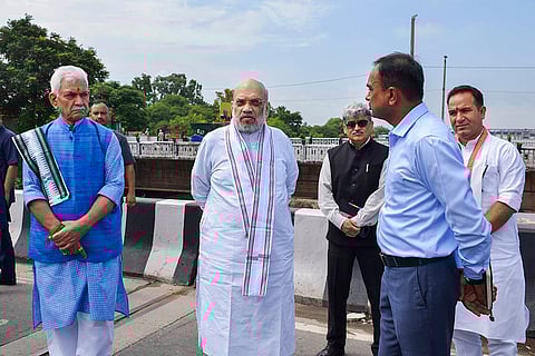 Amit Shah visits flood-affected areas