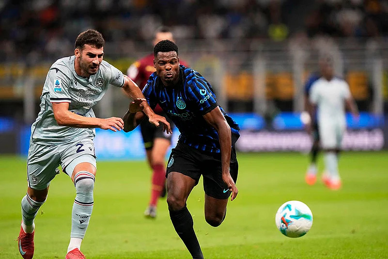 Italy soccer Serie A 2025-26 Inter Milan Vs Udinese_Denzel Dumfries