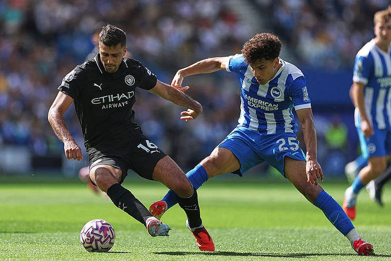 Britain Soccer Premier League 2025-26 Brighton vs Manchester City_Rodrigo