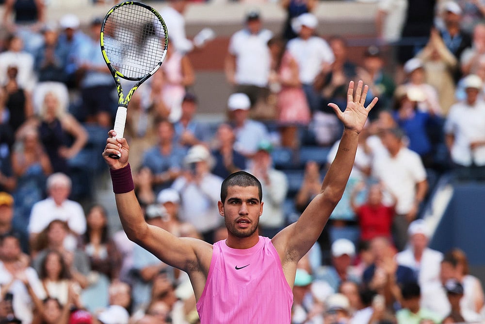 | Photo: AP/Heather Khalifa : US Open: Carlos Alcaraz vs Arthur Rinderknech