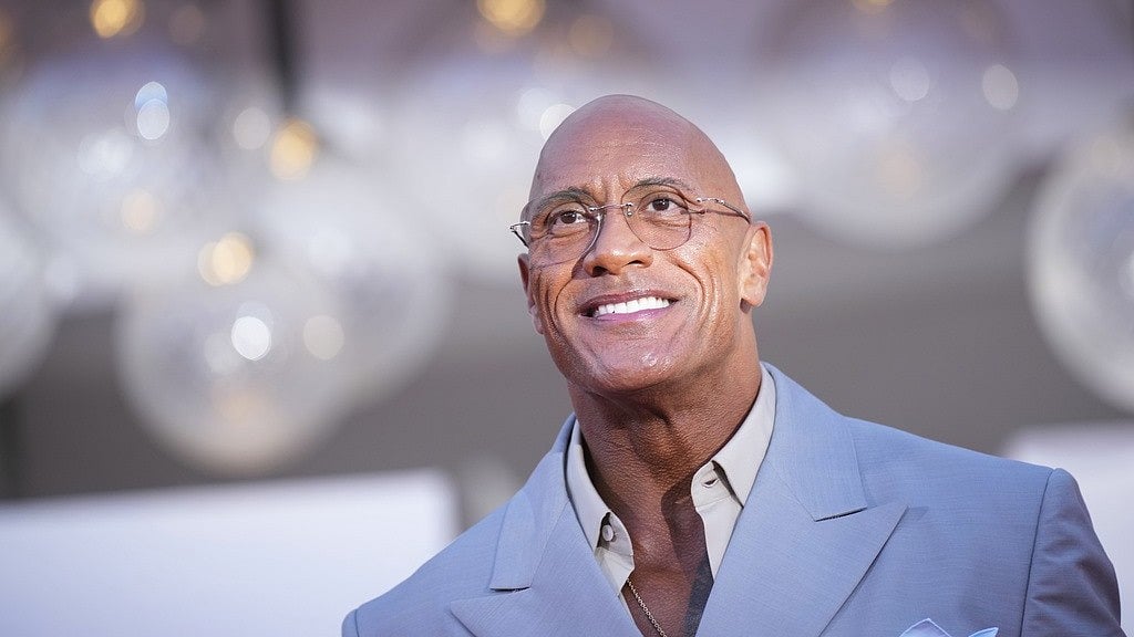 Photo by Alessandra Tarantino/Invision/AP : Dwayne Johnson at Venice International Film Festival 2025 red carpet
