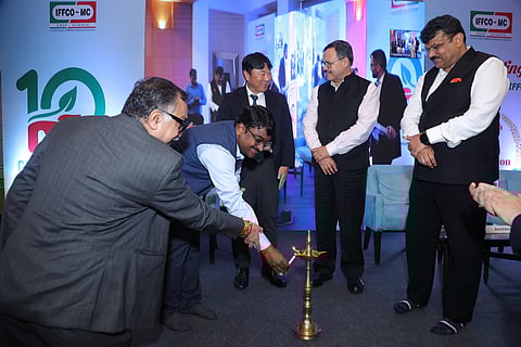 Lamp lighting ceremony by the executives at the event
