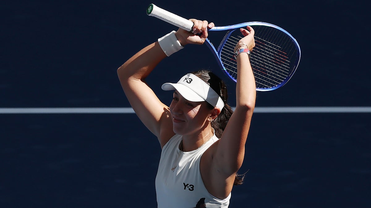 Jessica Pegula reacts after her quarter-final victory