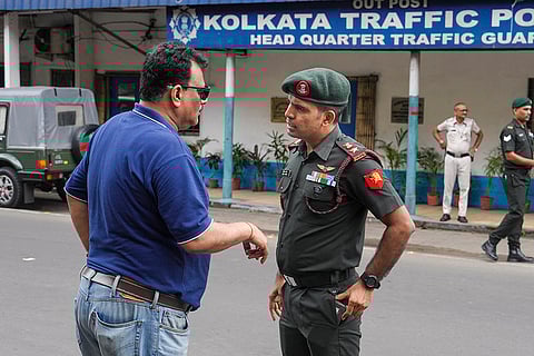 Army truck stopped for reckless driving in Kolkata