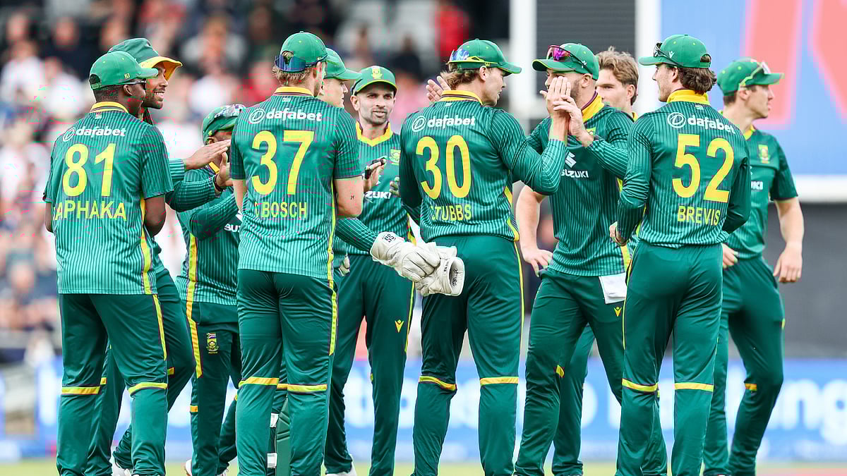 South Africa in action against England