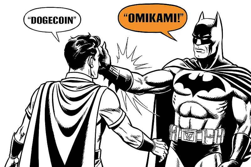 Comic- style meme of Batman slapping another superhero