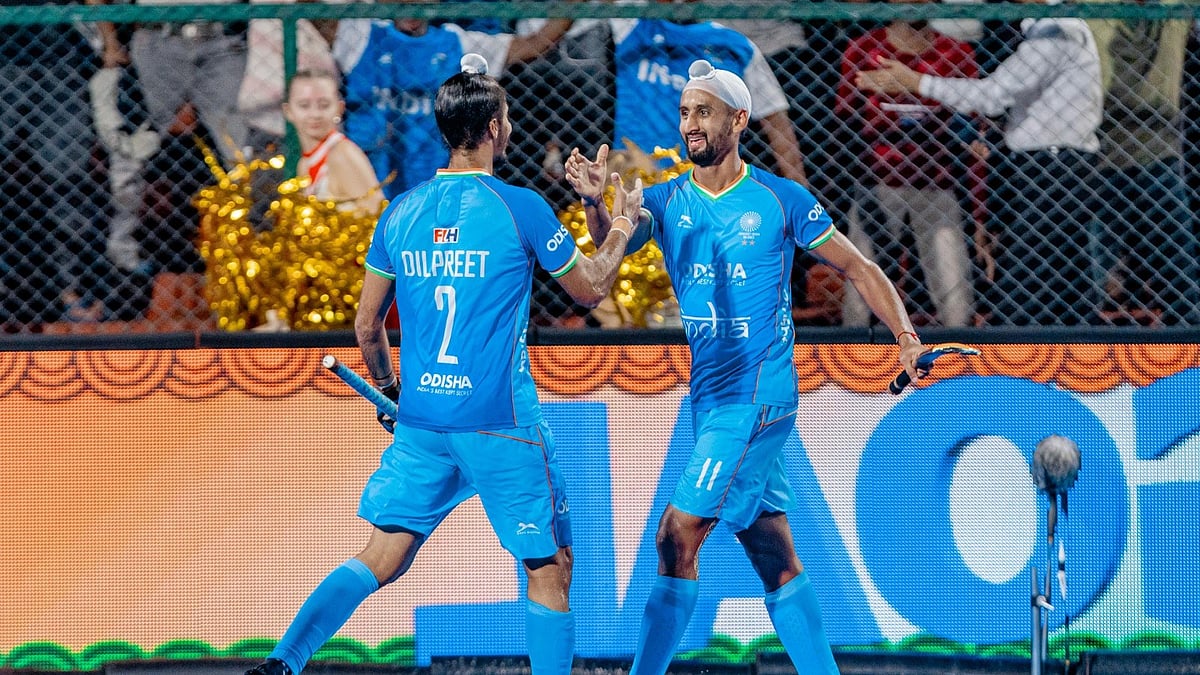| Photo: Hockey India : India Vs Korea Super 4s, Hockey Asia Cup 2025: Mandeep Singh's Late Goal Secure Hard-fought Draw For IND