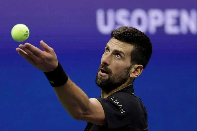 US Open Tennis 2025 quarterfinal match Novak Djokovic vs Taylor Fritz_9