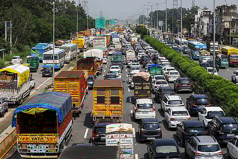Traffic jam in Delhi