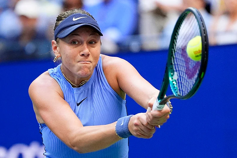 US Open Tennis 2025 quarter-final match Amanda Anisimova vs Iga Swiatek_4