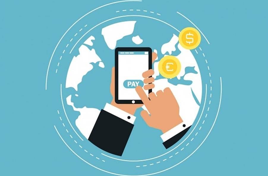 A person is paying from his phone