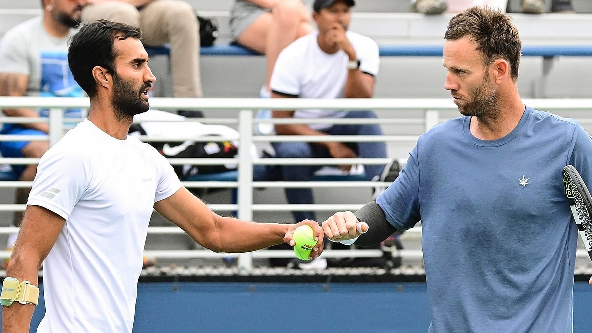 | Photo: Instagram/yukibhambri : Yuki Bhambri and Michael Venus in action in the US Open 2025 quarter-final against Nikola Mektic and Rajeev Ram.