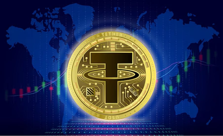 Digital illustration of Tether (USDT)