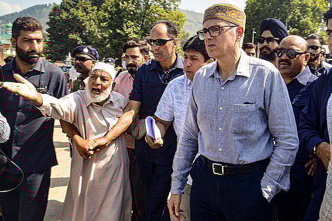 Omar Abdullah visits flood-affected areas
