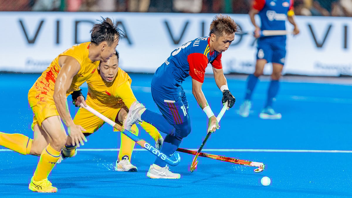 | Photo: X/asia_hockey : Malaysia national team players in action against China in the Hockey Asia Cup 2025.