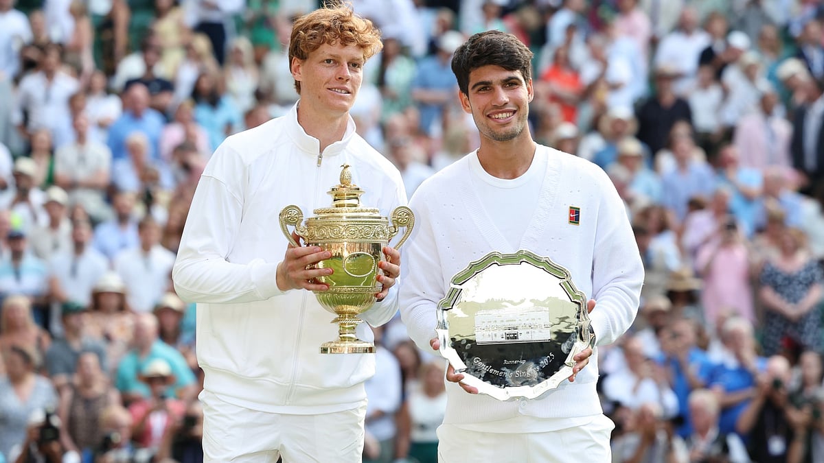 Jannik Sinner and Carlos Alcaraz at Wimbledon - null