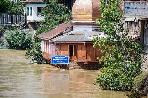Swollen Jhelum river