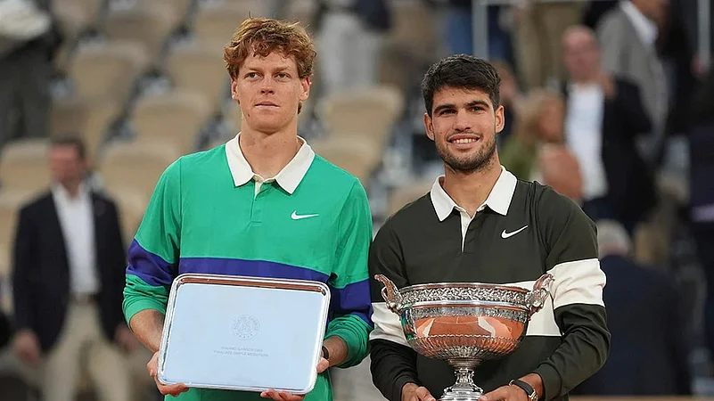 French Open Tennis 2025 Final Carlos Alcaraz Vs Jannik Sinner match pics
