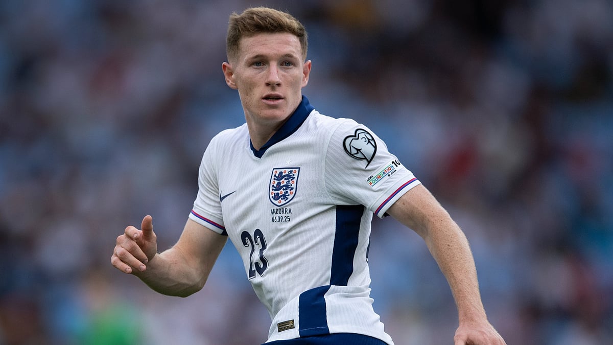 Elliot Anderson in action for England against Andorra on his debut.