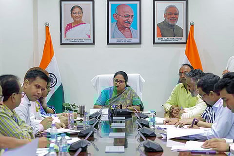 CM Rekha chairs a review meeting