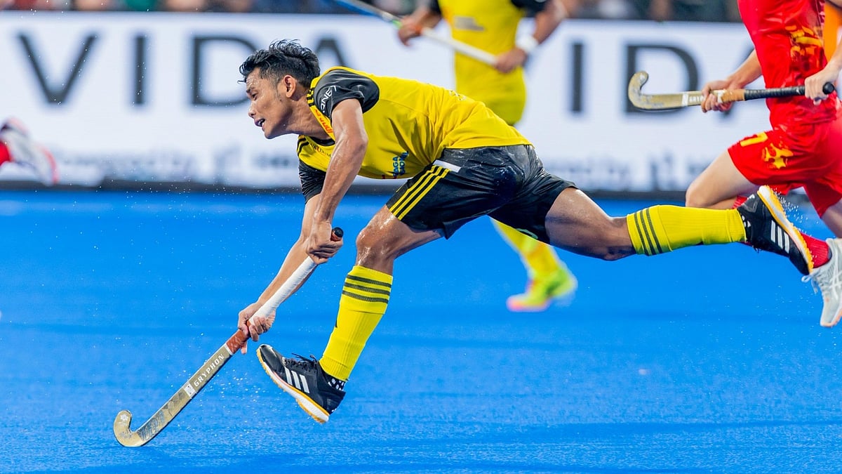 Hockey India : Malaysia Vs China Highlights, Hockey Asia Cup 2025 Third Place Match: Malaysian player in action.