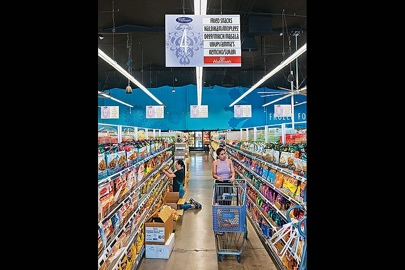 Customers shop at the Pioneer Cash and Carry in Little India on in Artesia, California