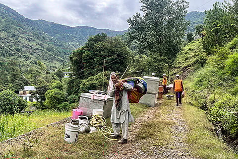 People move to safer locations after land sinking in J&K