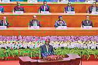 | Source: X : New Partners: South Africa President Cyril Ramaphosa co-chairs the Forum on China-Africa Cooperation in 2018