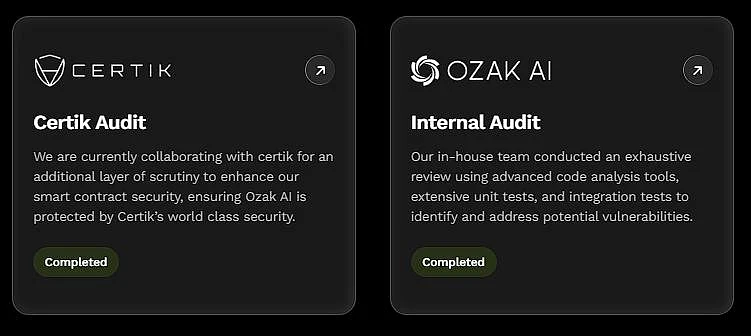 Certik and Ozak AI security audits completed