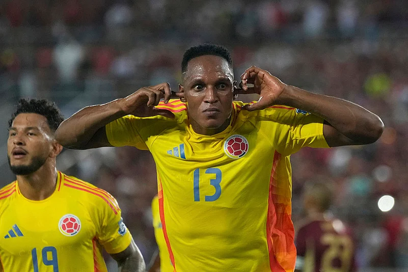 FIFA World Cup CONMEBOL qualifying soccer match Venezuela vs Colombia_Yerry Mina