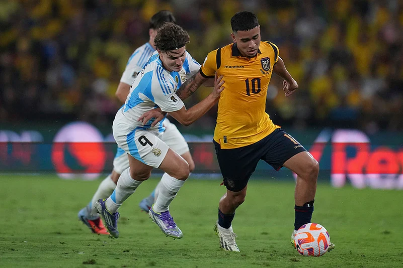 FIFA World Cup CONMEBOL qualifying soccer match Ecuador vs Argentina_ Kendry Paez