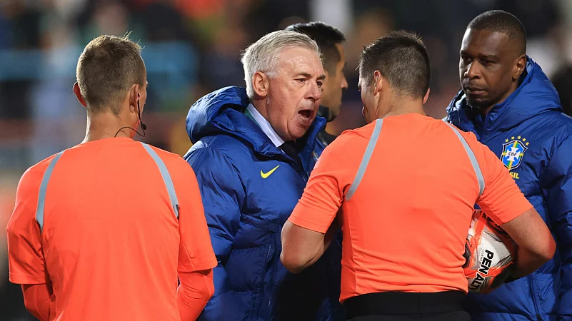 Brazil boss Carlo Ancelotti after their defeat against Bolivia