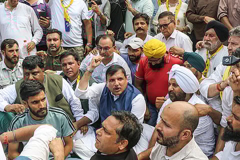 AAP's protest in Jammu