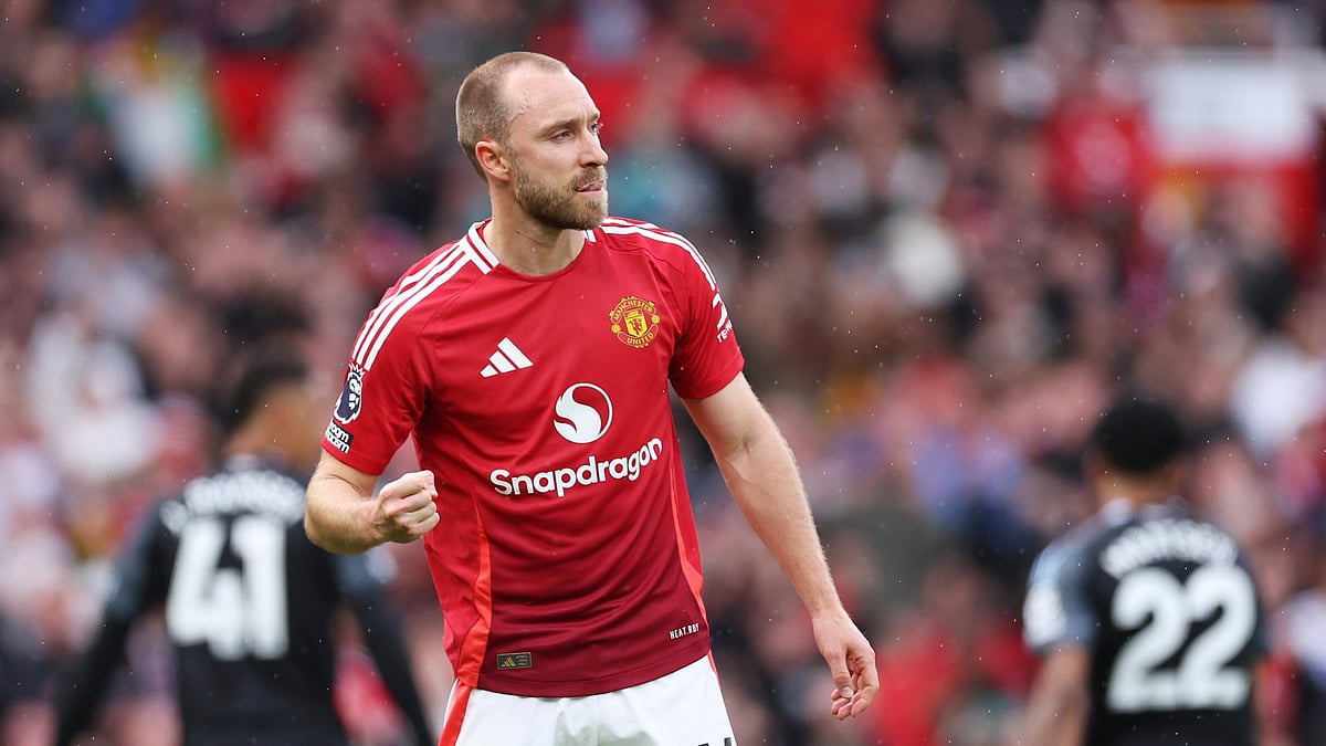 File : File photo of Christian Eriksen in action for Manchester United.