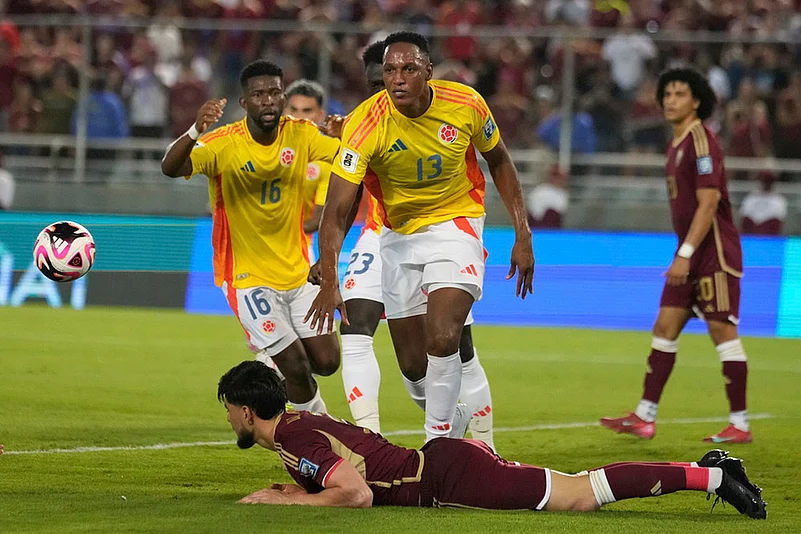 FIFA World Cup CONMEBOL qualifying soccer match Venezuela vs Colombia_Yerry Mina