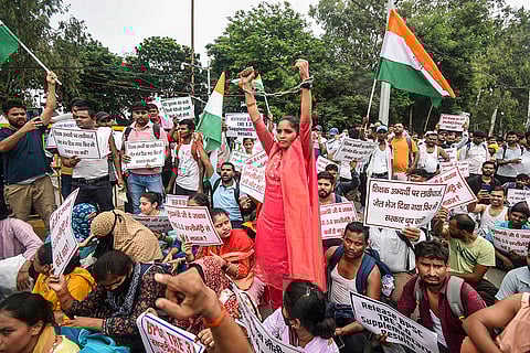 BPSC aspirants protest in Patna