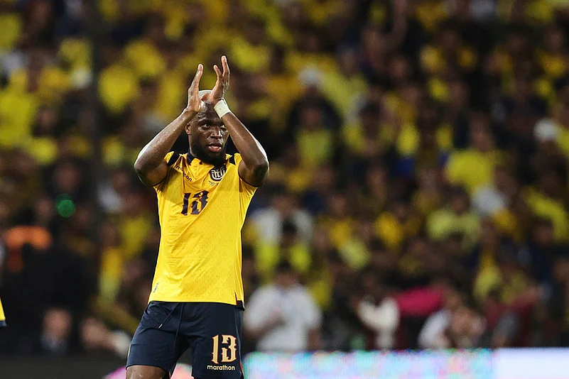 FIFA World Cup CONMEBOL qualifying soccer match Ecuador vs Argentina_ Enner Valencia