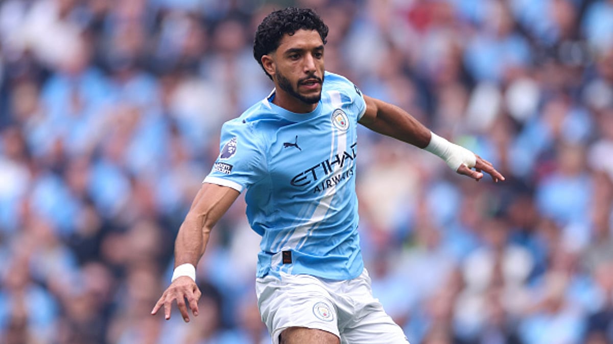 File : File photo of Omar Marmoush in action for Manchester City.